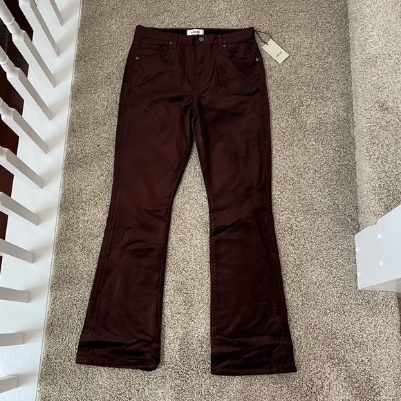 NWT Agolde Nico High Waist Bootcut Velvet Pants Chocolate Brown Size 28 - Picture 1 of 2